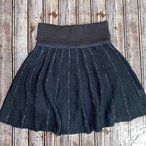 Free People blue knit skirt with metallic threads